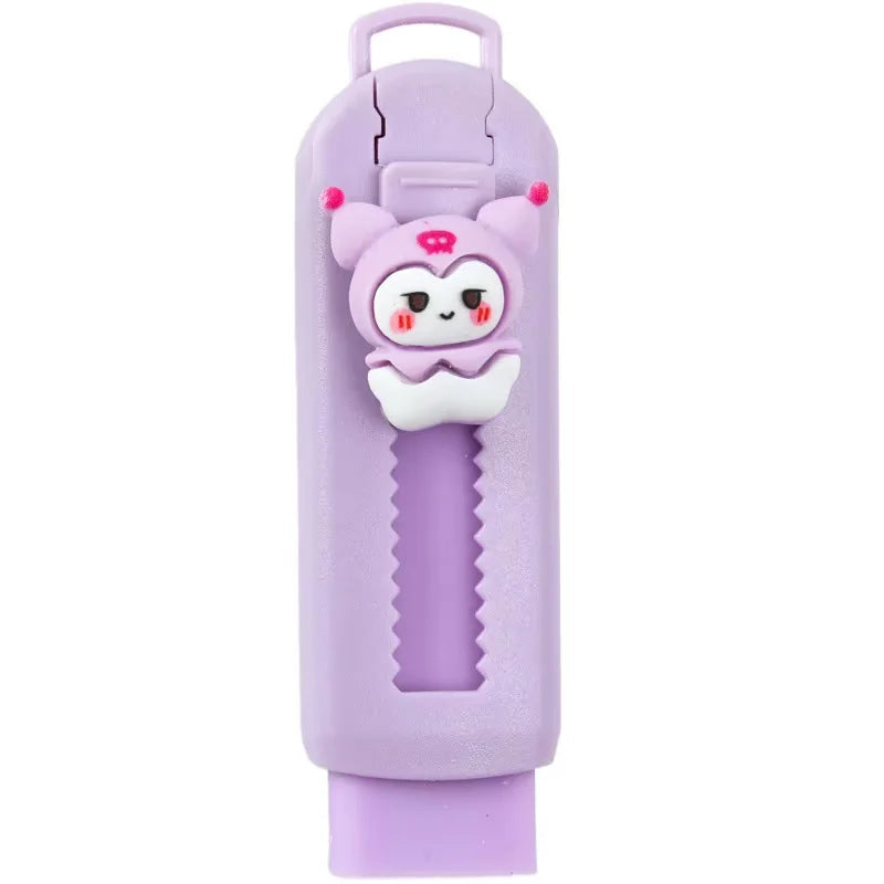 1Pcs Creative Push-pull Cartoon Eraser Macaron Colored Eraser Telescopic Kawaii Children's Pencil Eraser Student Stationery