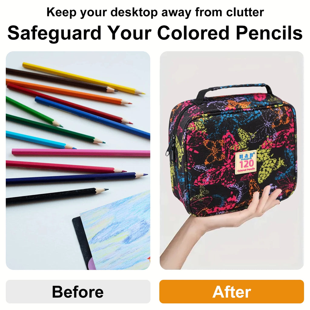 1pc Colored Pencil Case 50/72/120 Slots, Large Capacity Pen Pencil Case, Gel Pens Organizer Zipper Carrying Portable Suitable