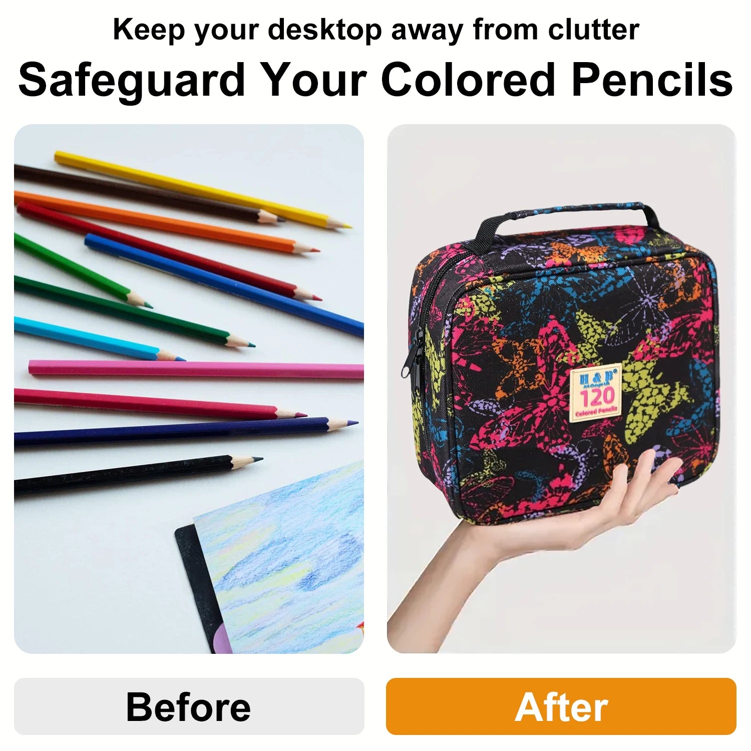 1pc Colored Pencil Case 50/72/120 Slots, Large Capacity Pen Pencil Case, Gel Pens Organizer Zipper Carrying Portable Suitable