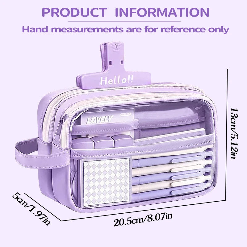 1 large capacity pencil case and stationery bag with multiple compartments, suitable for organizing office and school supplies