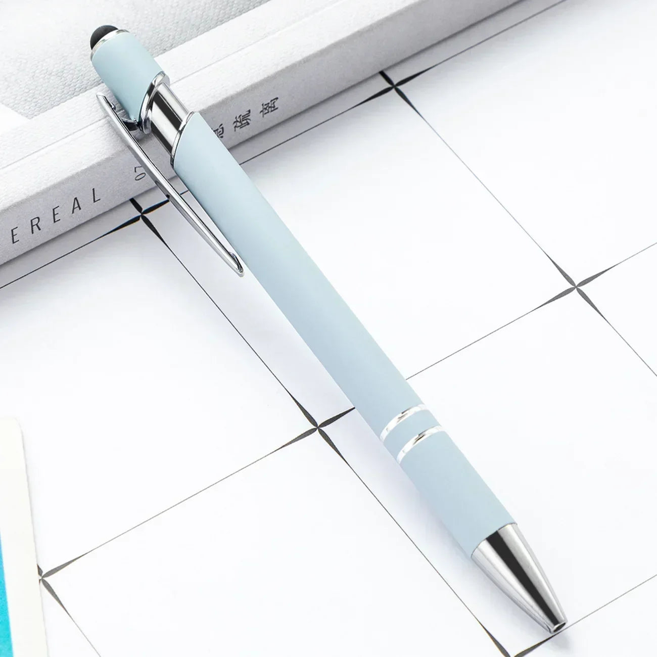 50pcs Light Metal Ballpoint Pen Touch Screen Pen Office School Advertising Pen Custom Logo Text Engraving Laser Engraving