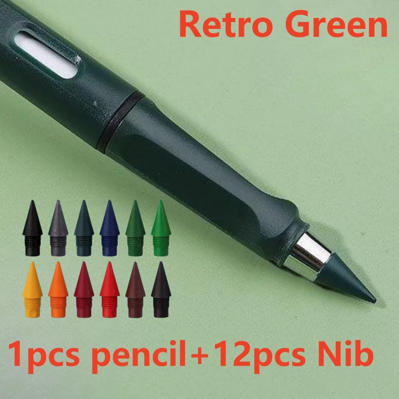 12/13pcs New Technology 12 Color Eternal Pencils No Ink Kawaii Unlimited Pencil School Art Color Sketch Painting Stationery