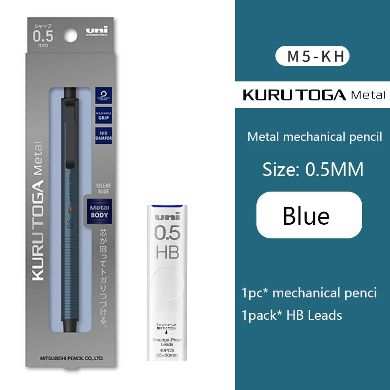 Uni Kuru Toga Metal Mechanical Pencil,M5-KW/KH Metal&Wood Barrel Premium 0.5mm Automatic Rotation Engine For Writing,DraftingPen