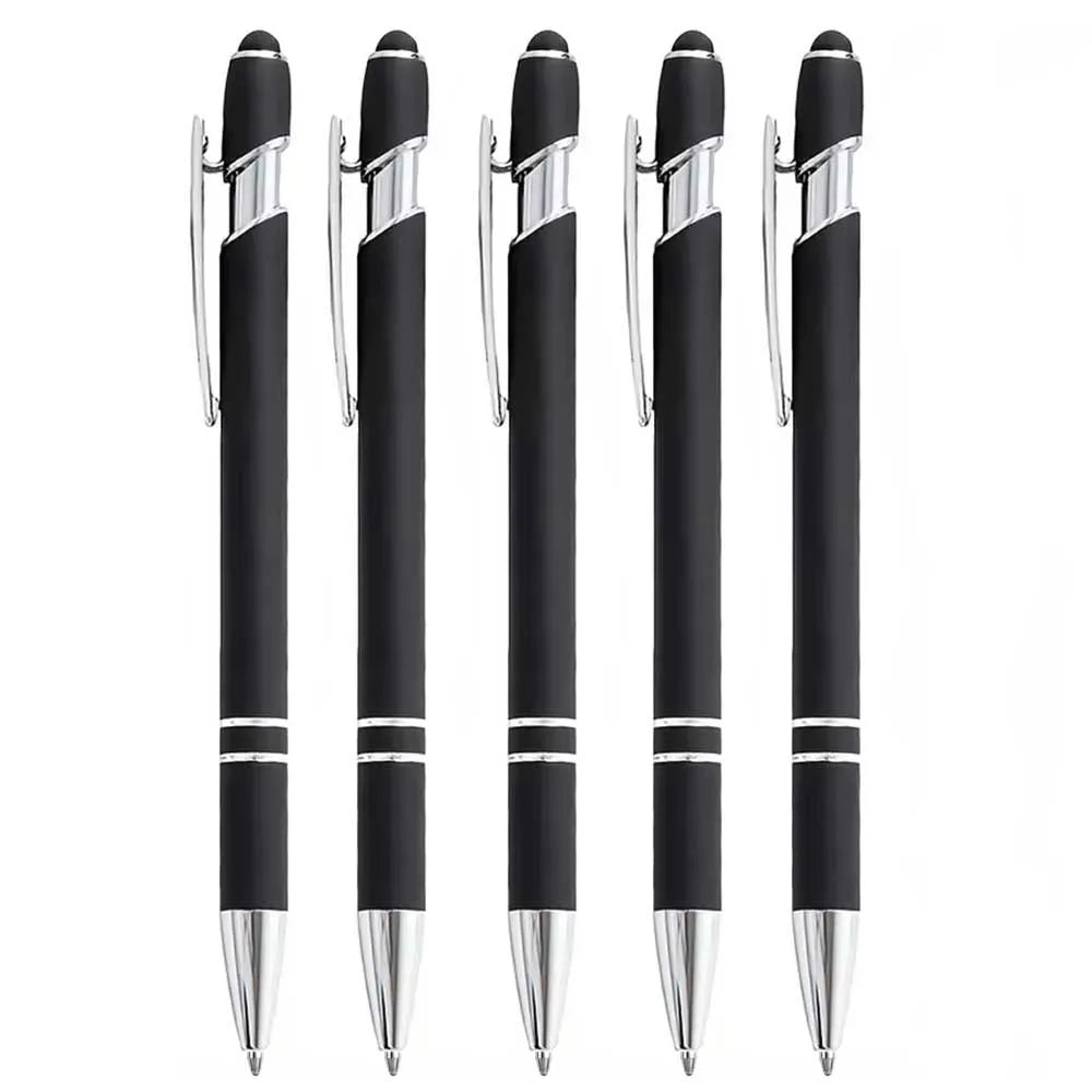 5-12Pieces Ballpoint Pen with Stylus Tips, Metal, 2 in 1 Stylus Ballpoint Pen 1.0 mm Black Ink  for Smartphone, Tablet