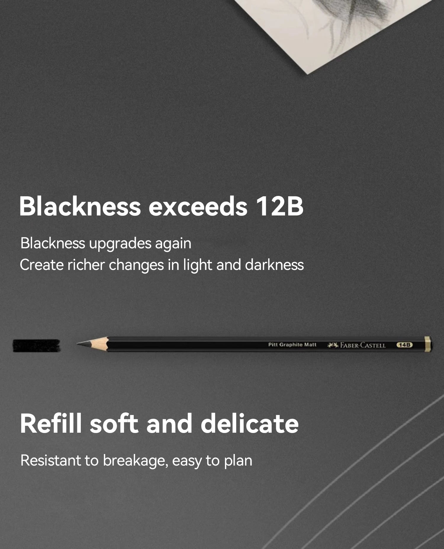 Faber-Castell 3/12pcs Graphite Matte Sketch Pencil Set For Black Lead Writing Sketching Drawing Graphite Pencils Art Supplies