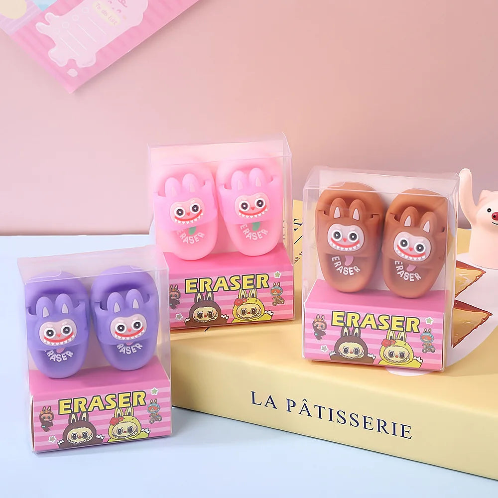 Creative INS Slipper Erasers Slipper Shaped Erasers TPR Material Cute Clean No Residue Erasers School Supplies for Kids Students