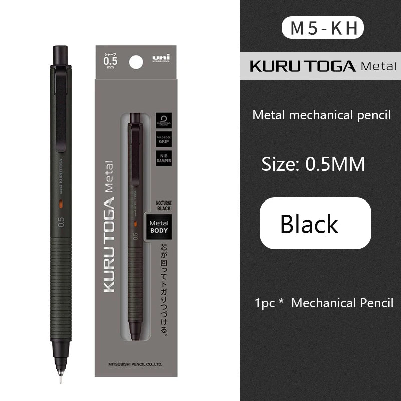 Uni Kuru Toga Metal Mechanical Pencil,M5-KW/KH Metal&Wood Barrel Premium 0.5mm Automatic Rotation Engine For Writing,DraftingPen