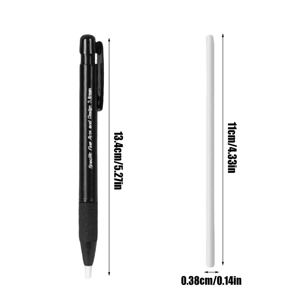 Retractable Eraser Mechanical Erasing Pencil Retractable Eraser Pen 3.8mm Thin Tip With 5 Refills For Artists Drafting Drawing