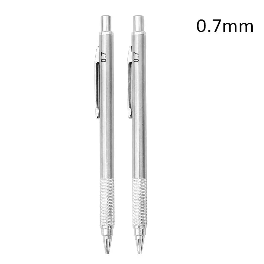 0.5/0.7/0.9/1.3/2.0mm Automatic Pencil Metal Mechanical Pencils Sets With Pencils Grip Leads Art Drawing Student Office Supplies