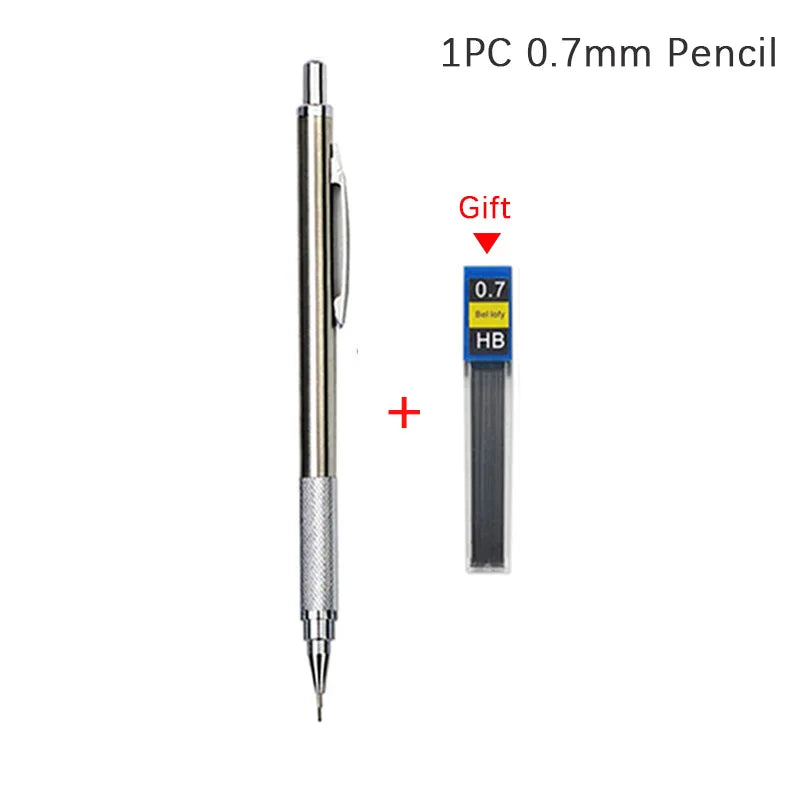 0.3 0.5 0.7 0.9 1.3 2.0 3.0mm Mechanical Pencil Full Metal Art Drawing Painting Automatic Pencil with Leads Office School Supply