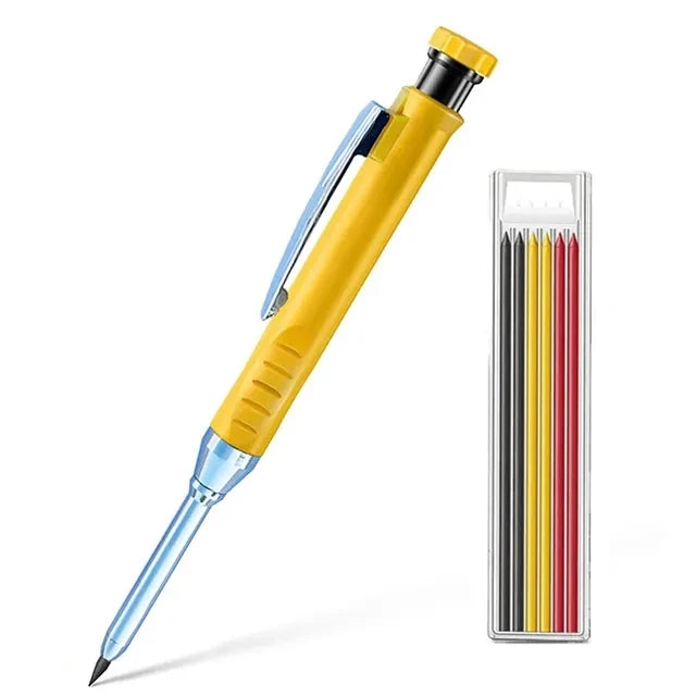2.8mm Solid Carpenter Mechanical Pencil With Sharpener For Woodworking Construction Long Head Carpenter Pen Stationery Supplies