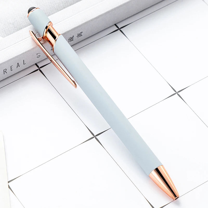 50 Pcs Metal Business Ballpoint Universal Drawing Touch Screen Stylus Pen Custom Logo School Office Supplies Free Engraved Name