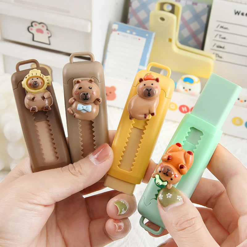 1pcs Kawaii Stationery Aesthetic Stationery Office Supplies School Items Gift For Kids Eraser Cute Capybara Eraser Funny Rubber