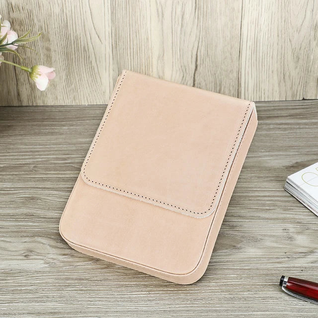 CONTACT'S FAMILY Handmade Fountain Pen Case Genuine Leather Holder Pencil Pouch Retro Pen Box Organizer School Office Men Women