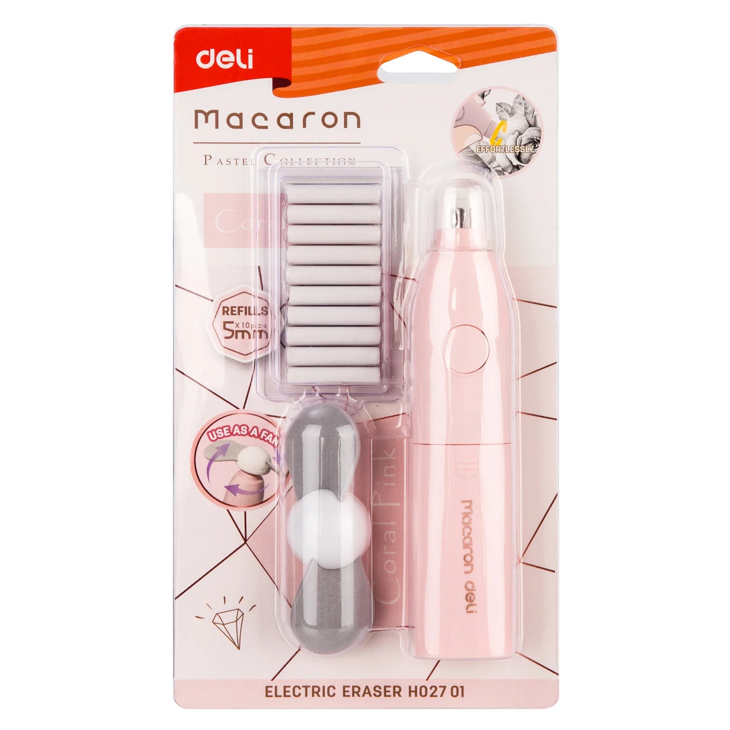 Deli Adjustable Electric Eraser for Sketch Drawing Erasing Writing with Rubber Refills Electric Rubber Pen School Pencil Eraser