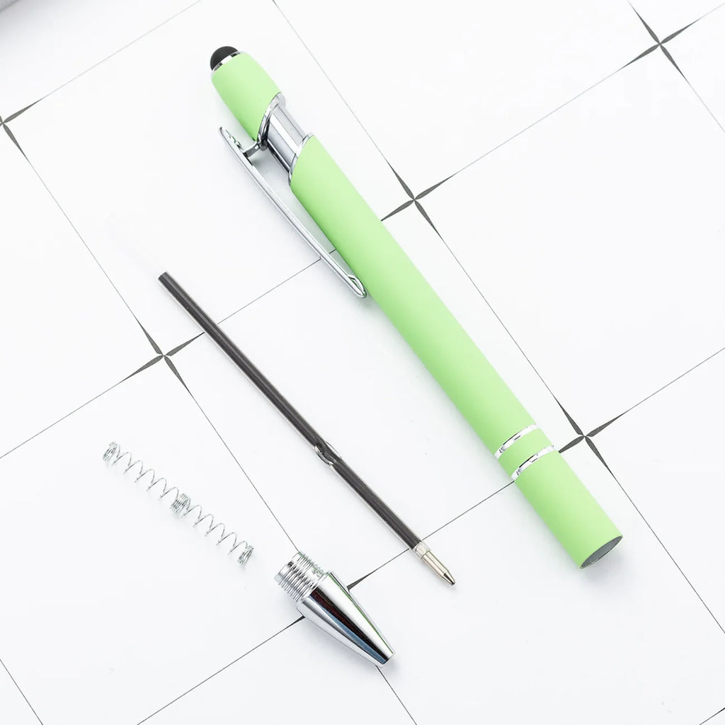 50pcs Light Metal Ballpoint Pen Touch Screen Pen Office School Advertising Pen Custom Logo Text Engraving Laser Engraving