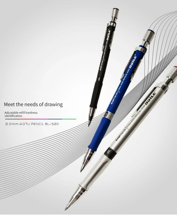Mechanical Pencil Set 2mm Carpenter Drafting HB Pencil Pen 2.0 mm For Drawing Writing Sketching Kawaii School Automatic Supplies