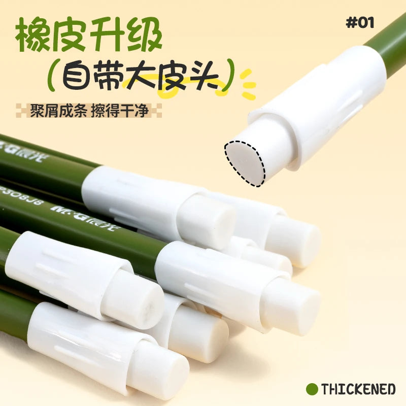 M&G Extra-Thick Lead Wooden Pencil HB/2B Hardness with Large Eraser 3.2mm Lead Student Resistant to Breaking