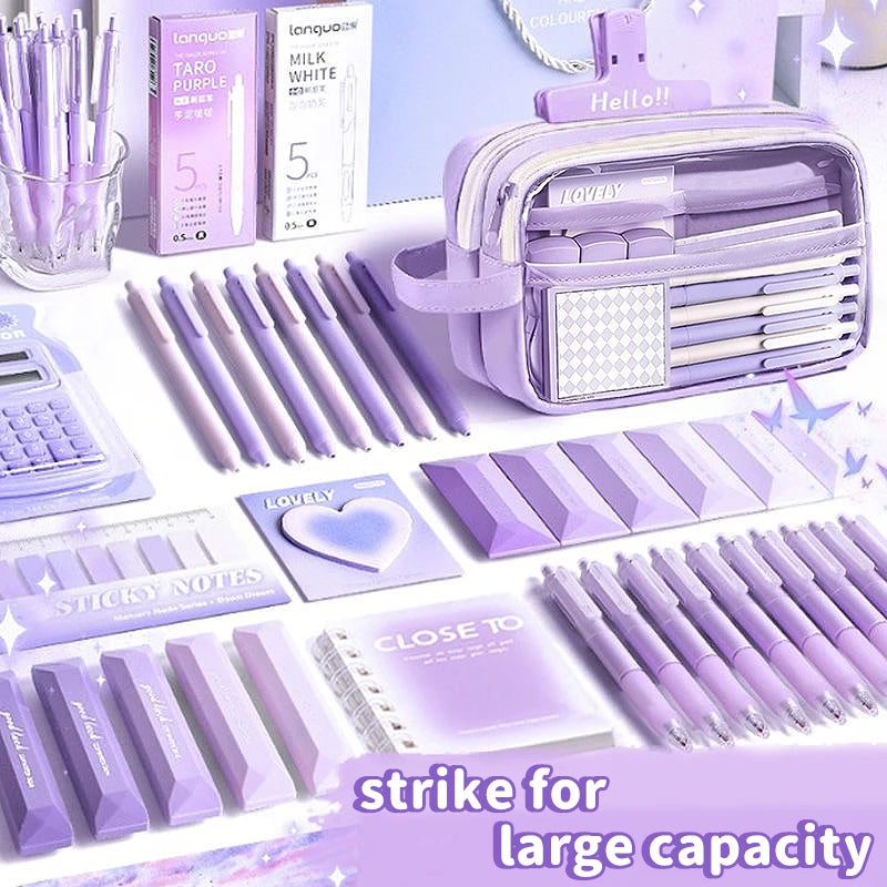 1 large capacity pencil case and stationery bag with multiple compartments, suitable for organizing office and school supplies