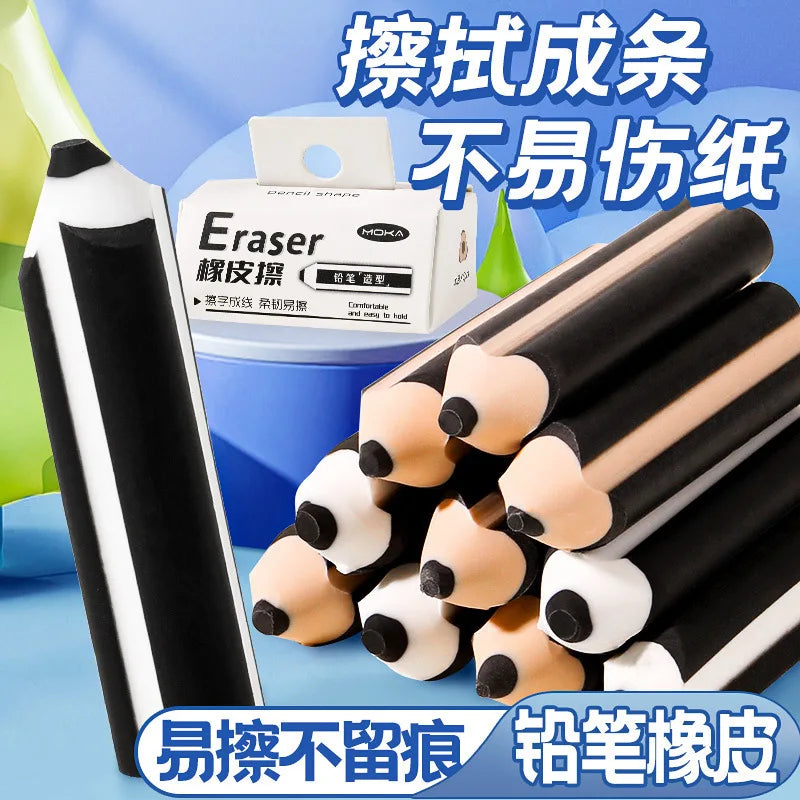 5/10 Pcs Eraser Pen-Shaped Eraser Ergonomic Comfortable Handing Cleaned Thoroughly For Kids Daily Write Sketch School Supplies