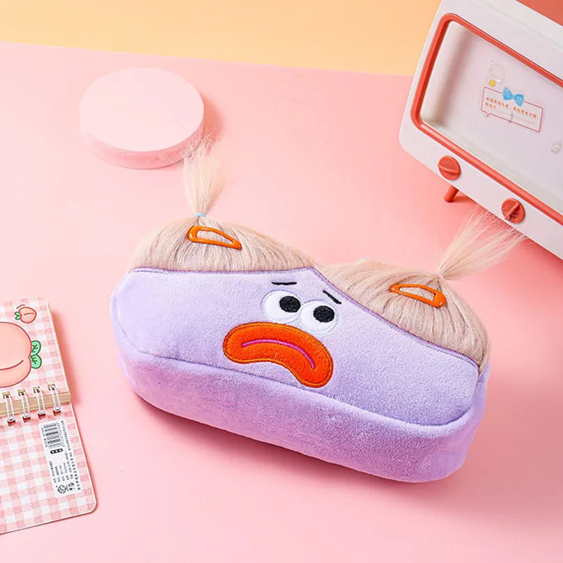 Long Hair Pencil Case School Supplies Pencil Pouch Estuche Escolar Funny Comb Large Capacity Cute Stationery Pencil Case Girls