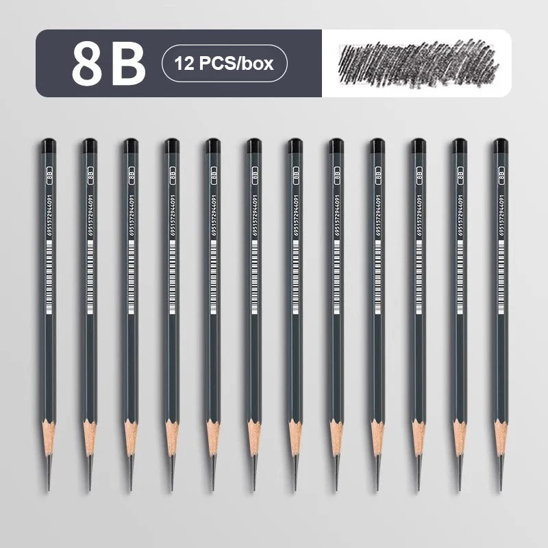 Drawing Sketch Pencils Set Wooden Professional Art Supplies HB 2H B 2B 3B 4B 5B 6B 7B 8B 12B 14B Painting Shading Artist Pencils