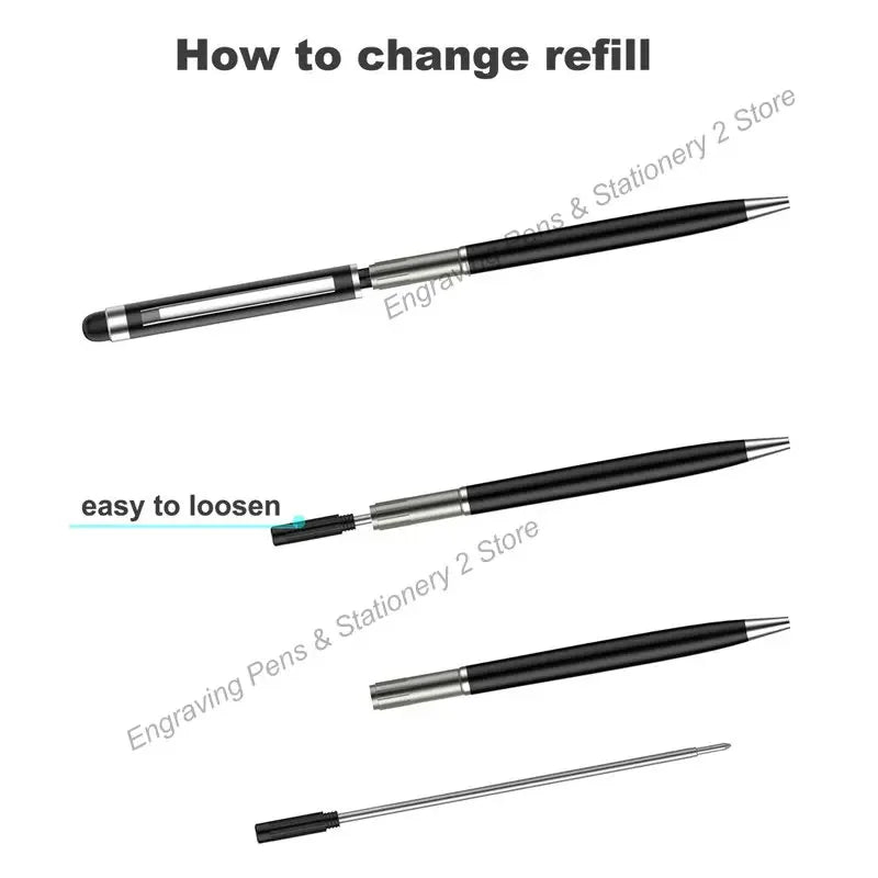 100 Pcs 13-color Metal 2-in-1 Stylus Universal Ballpoint Pen Custom Logo Office School Advertising Pen Text Engraving Wholesale