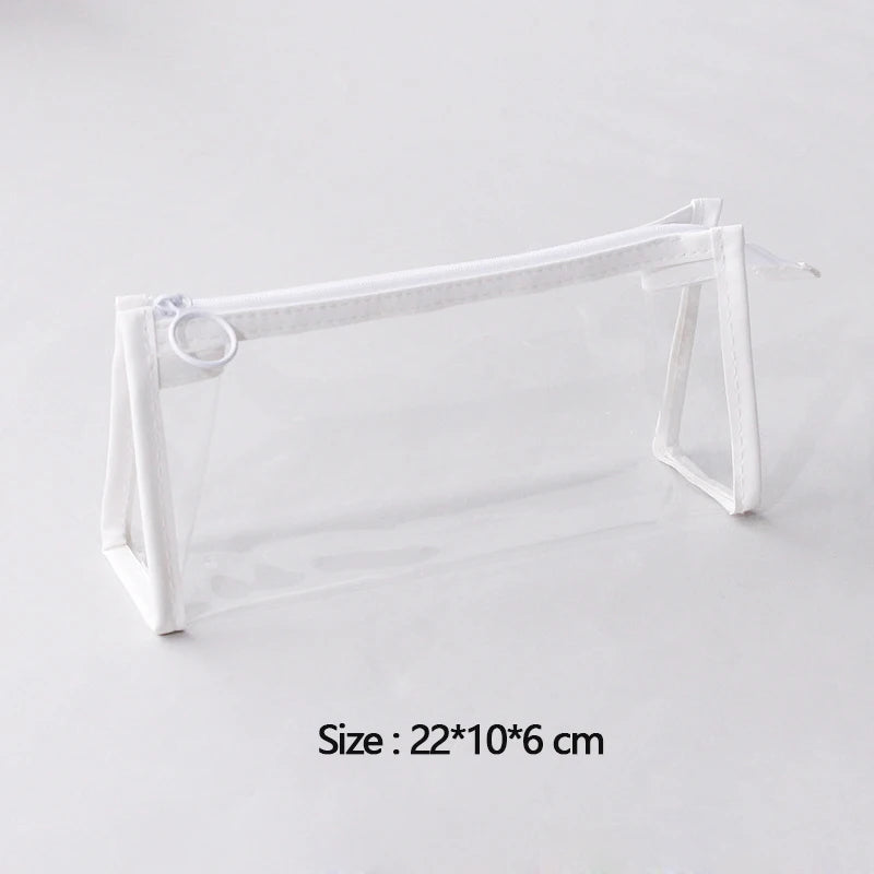 Transparent Softness PVC Pencil Case Waterproof Large Capacity Layer Pen Bag Ins Style Make up Bag Storage Bag School Stationery