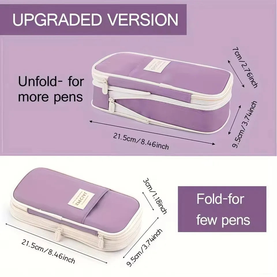 Extra large capacity pencil case, simple pencil case, waterproof fabric, suitable for students office supplies desktop organizer