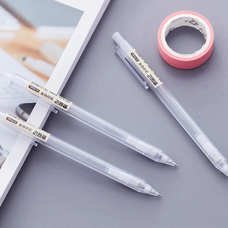 3pcs Simple Style Clear Automatic Pencil 0.5mm 0.7mm Mechanical Pencils Student Office Stationery Supplies