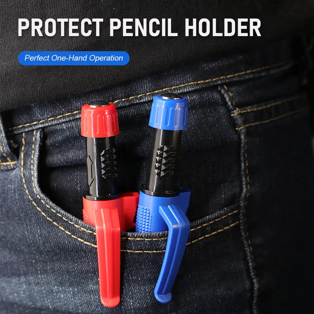 Multicolored 2.8mm Woodworking Mechanical Pencil with Sheath Built In Pencil Sharpener Long Headed Deep Hole Marking Pencil