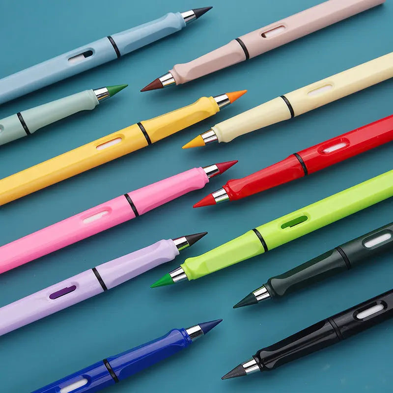 12/13pcs New Technology 12 Color Eternal Pencils No Ink Kawaii Unlimited Pencil School Art Color Sketch Painting Stationery