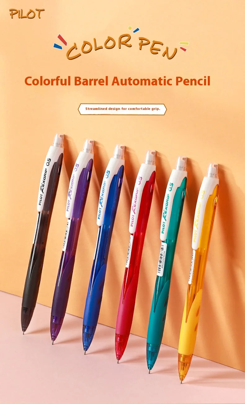 Pilot HRG-10R Mechanical Pencil 0.5mm Colorful Barrel Soft Grip Retractable Nib Anti-Breakage Lead Propelling Pencils Gift Idea