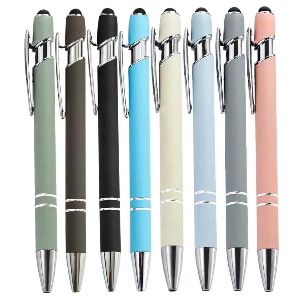5-12Pieces Ballpoint Pen with Stylus Tips, Metal, 2 in 1 Stylus Ballpoint Pen 1.0 mm Black Ink  for Smartphone, Tablet