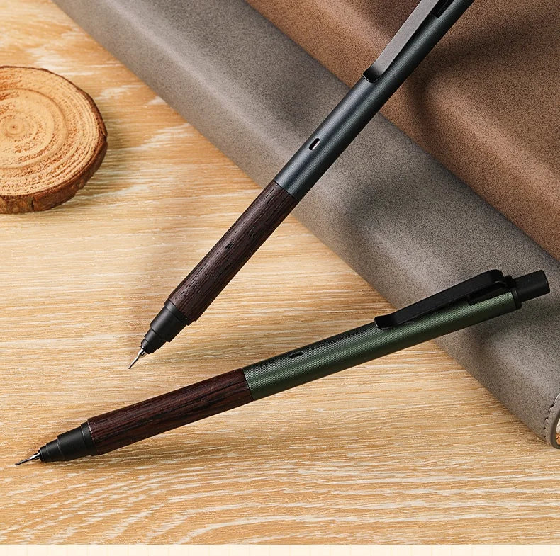 Uni Kuru Toga Metal Mechanical Pencil,M5-KW/KH Metal&Wood Barrel Premium 0.5mm Automatic Rotation Engine For Writing,DraftingPen