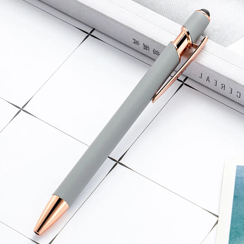 100 Pcs Light - Metal Capacitive Universal Touch Screen Stylus Ballpoint Pen Free Custom Logo Writing Stationery Office Gifts