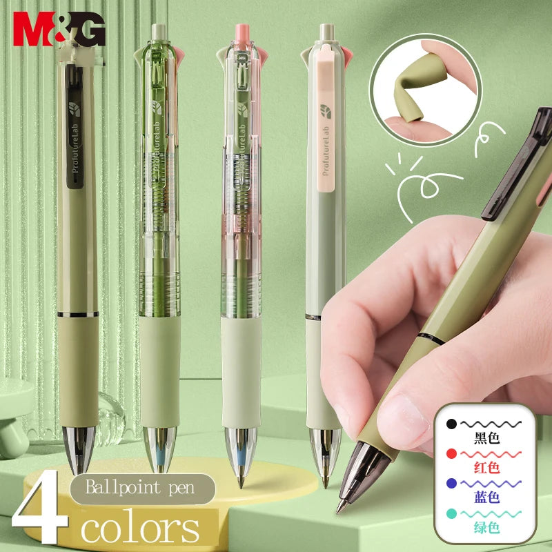 M&G Four-Color Ballpoint Pen Student & Office Use Multi-Color Marker Pen Signature Pen Oil-Based Pen Notebook Student Supplies