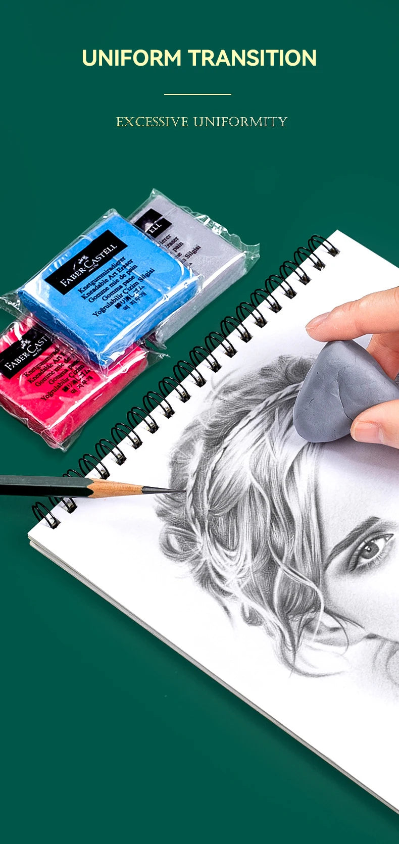 4Pcs Plasticity Rubber Eraser Wipe Highlight Kneaded Soft for Art Pianting Artists Design Sketch Drawing Plasticine Stationery