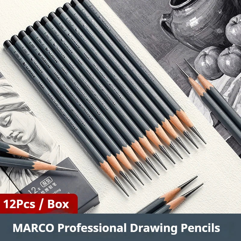 Drawing Sketch Pencils Set Wooden Professional Art Supplies HB 2H B 2B 3B 4B 5B 6B 7B 8B 12B 14B Painting Shading Artist Pencils