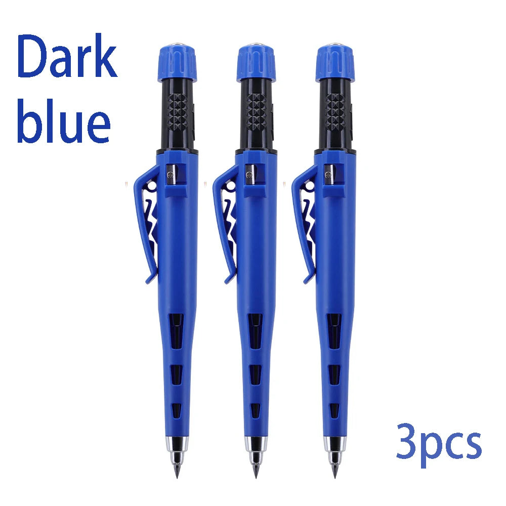 Multicolored 2.8mm Woodworking Mechanical Pencil with Sheath Built In Pencil Sharpener Long Headed Deep Hole Marking Pencil