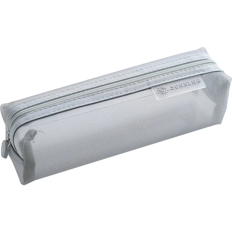 Transparent Mesh Pencil Bag Student Examination Dedicated Nylon Pen Case Unisex Large Capacity Pouch School Supplies Stationery