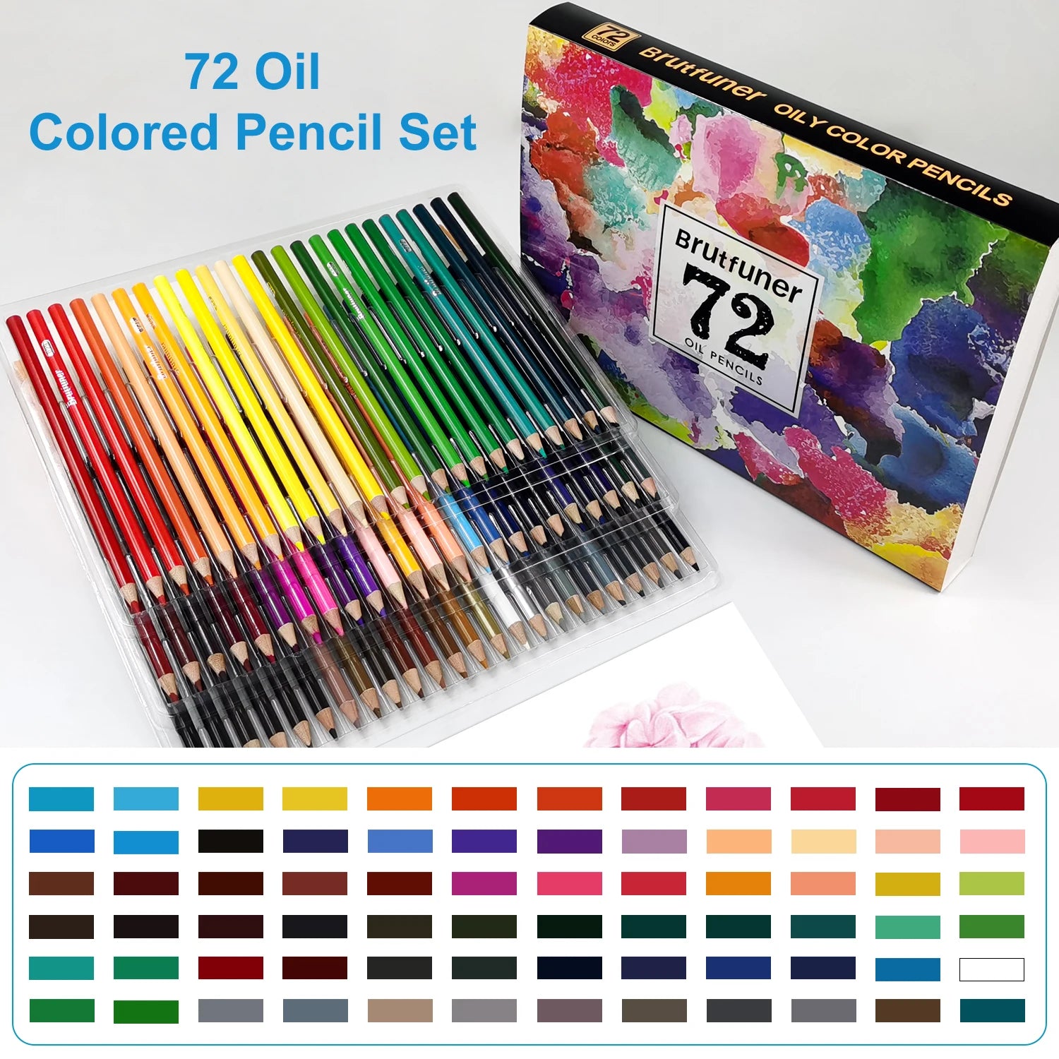 48/72/80/120/160/180/260/520 Professional Oil Based Colored Pencils for Artists - Pencils for Drawing, Sketching & Coloring