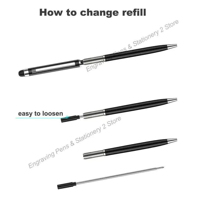 100 Pcs 13-color Metal 2-in-1 Stylus Universal Ballpoint Pen Custom Logo Office School Advertising Pen Text Engraving Wholesale