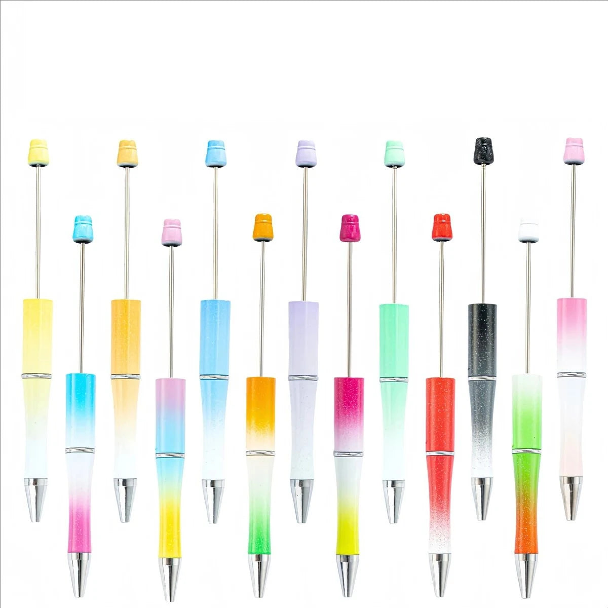 30Pcs DIY Beadable Ballpoint Ball Pens Gradient Gift Advertising Pens Korean Stationery Pen Making Supplies Gifts Office School