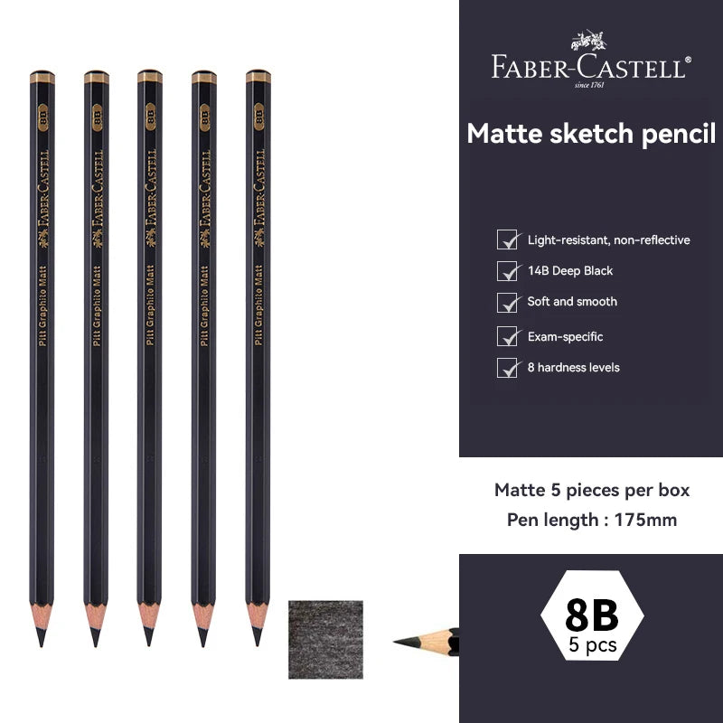 Faber-Castell 3/12pcs Graphite Matte Sketch Pencil Set For Black Lead Writing Sketching Drawing Graphite Pencils Art Supplies