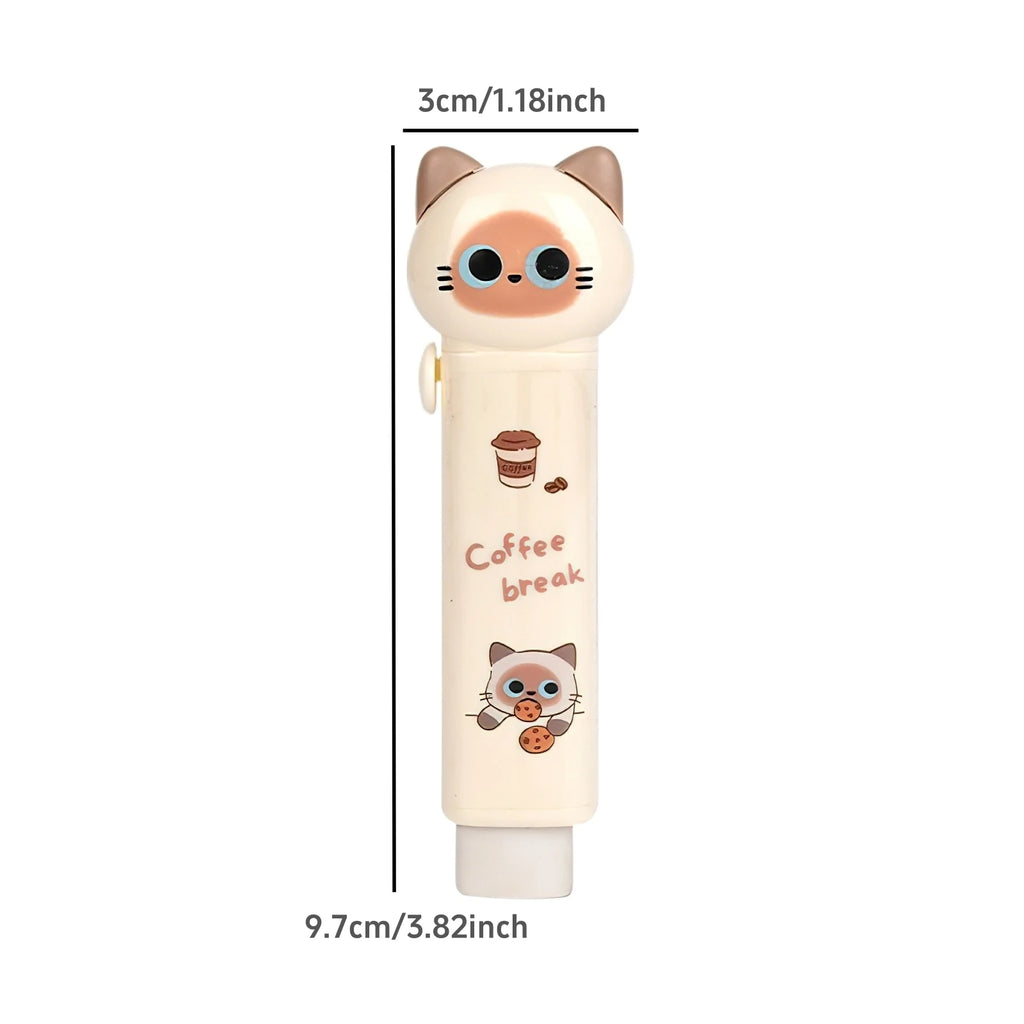 1/4pcs Cartoon Cat Town Eraser Mini Kitty Push Type Rubber Erasers for Pencil Cleaning Stationery School Student A3156