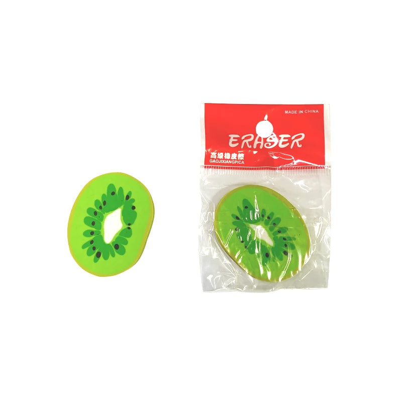1pc/ Sweet Fruit Slice Shape Eraser Watermelon Grape Kiwi Fruit Erasers Kawaii Stationery Student Gift Office School Supply